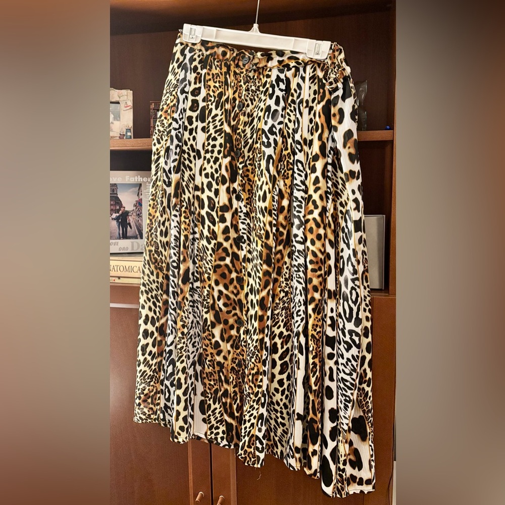 P.Nygard Leopard Print Skirt W17” L33”